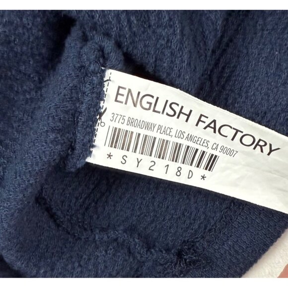 MEDIUM English Factory Solid Navy Blue Mini Dress Nordstrom - Picture 6 of 9